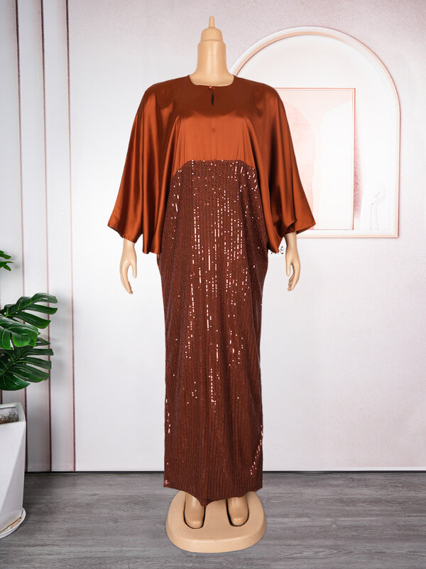 Abaya-Robe Longue de Soirée Traditionnelle Africaine pour Femme, Vêtement de Luxe de Dubaï, Grande Taille, 2024