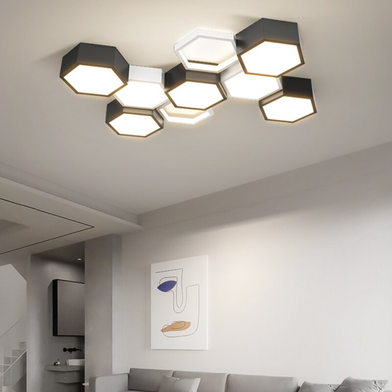 โคมไฟเพดานสามเหลี่ยมบางเฉียบสำหรับห้องรับแขกห้องนอน, โคมไฟระย้า LED สำหรับบ้านโคมระย้าบนเพดาน
