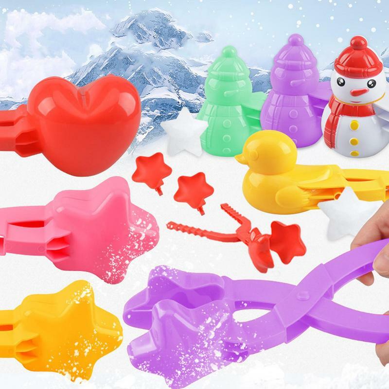 Moule à neige d'hiver en plein air pour enfants, joli dessin animé, en forme de canard, fabricant de ballons de neige, clip, boule de sable extérieure, jouets de moule à neige