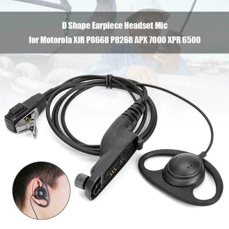 D-Vorm Oorhaak Ptt Microfoon Luidspreker Headset Voor Motorola Xir P8268 P8668 Apx7000 Dgp5050 Dp4400 Dp3400 Apx6000 Apx7000 Radio