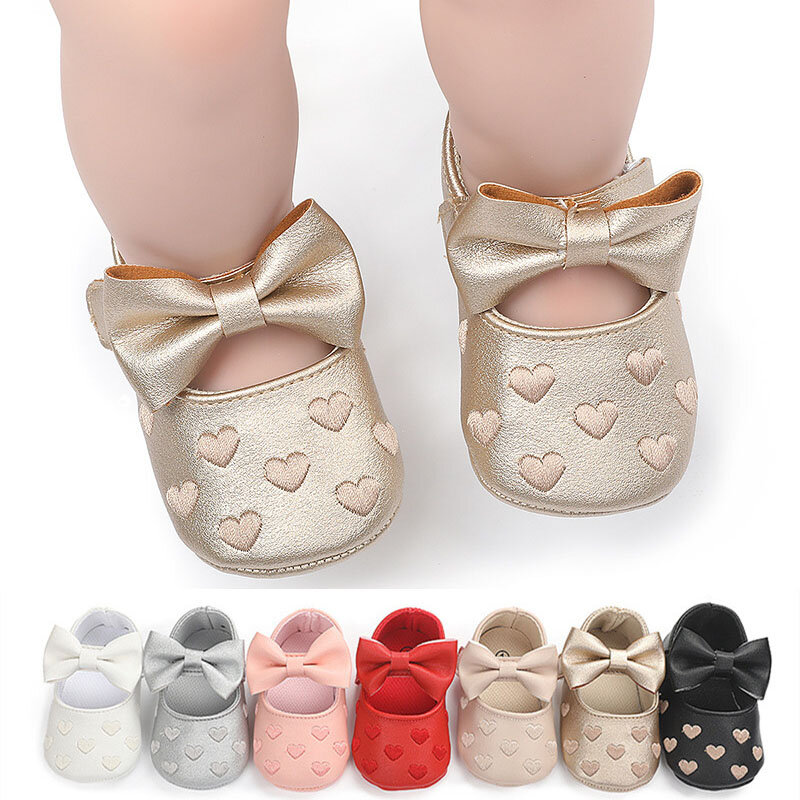 0-18 Monate Neugeborene Babys chuhe klassische Liebe Leder Jungen Mädchen Schuhe mehrfarbige Kleinkind erste Wanderer Babys chuhe Babys chuhe