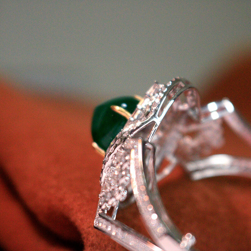 Aazuo 18K натуральный изумруд из белого золота 10 карат настоящий бриллиантовый браслет для женщин высококлассный Модный свадебный браслет для помолвки Женский Роскошный аксессуар