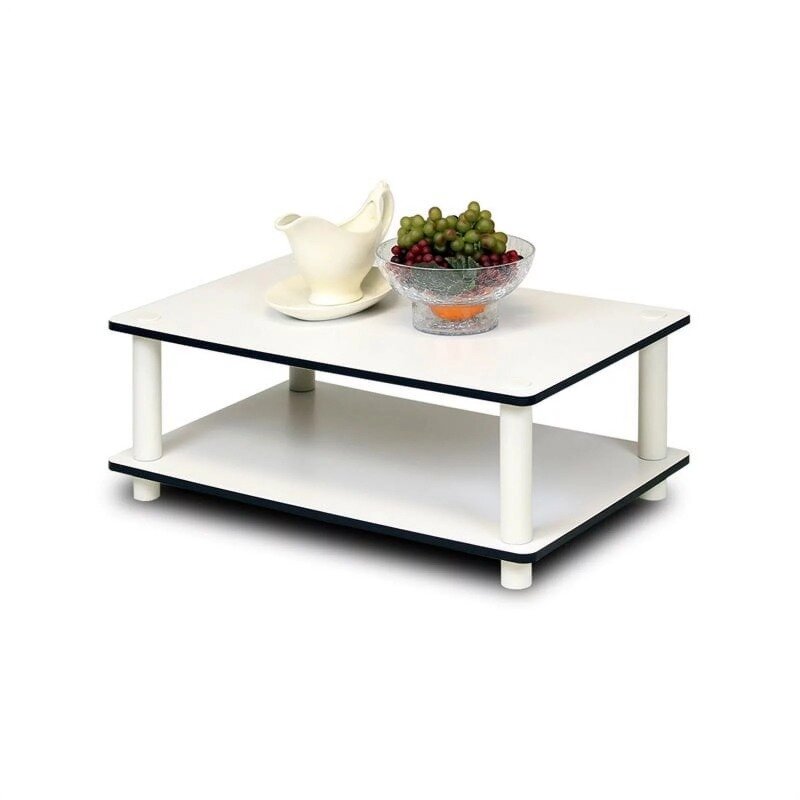 11172 Just 2-Tier No-Tools Coffee Table, White