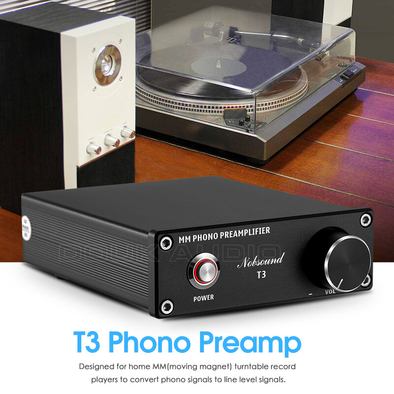 Mini Phono Phono Preamp com controle de Volume, Turntable amplificador, pré-amplificador, Turntable, jogador estéreo, palco, novo, T3 MM