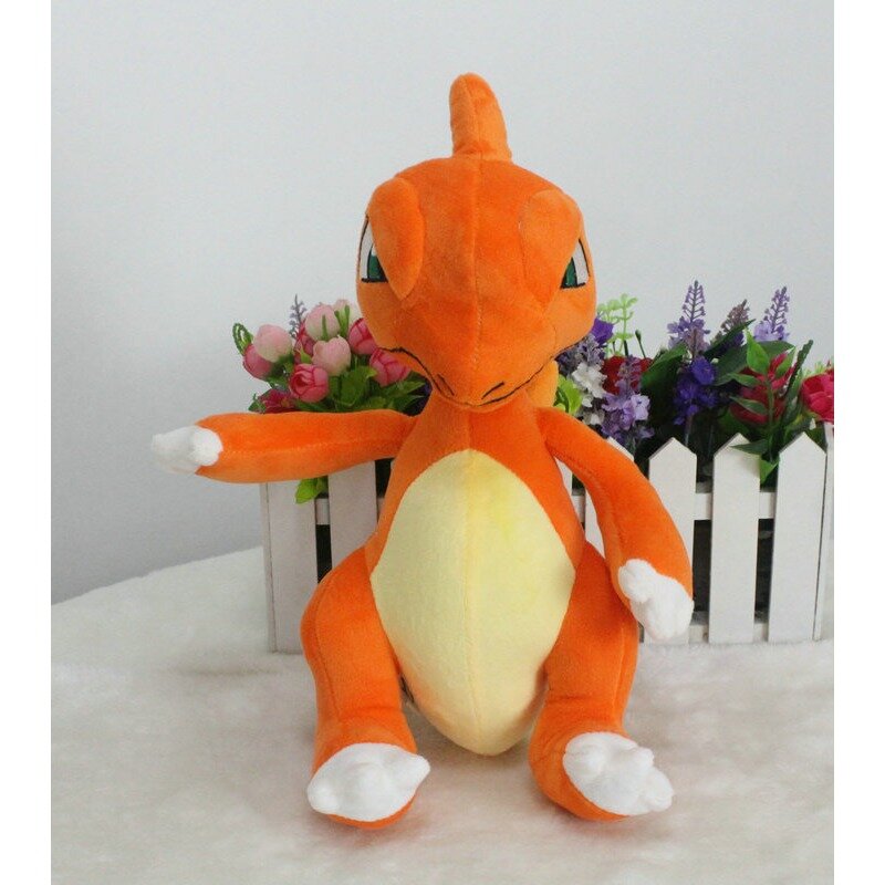 Charmander-muñeco de peluche de Pokémon Q, muñeco de dragón que respira fuego, dinosaurio naranja, divertido