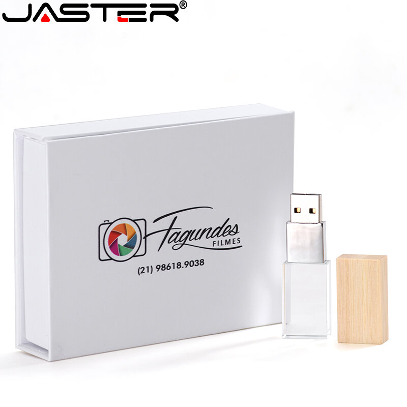 Wooden Crystal USB2.0 Flash Drive Custom LOGO Pen Drives Colour Print Memory Stick Real Capacity U Disk 4G 8G 16G 32G 64GB 128G