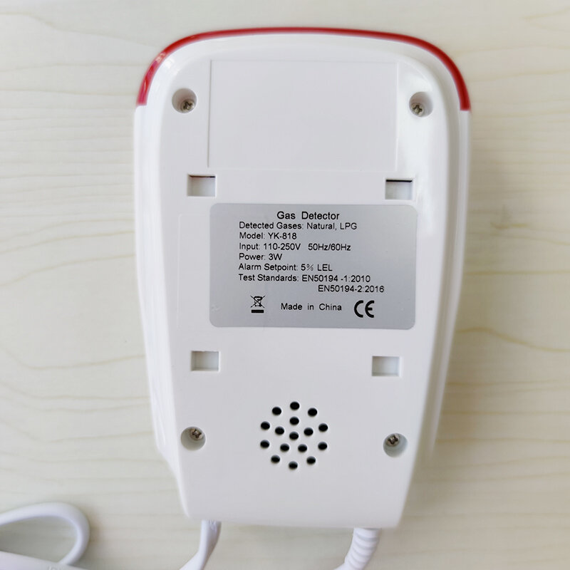 Detector de fugas de Gas Natural LPG, sonido de 85dB con instrucción de voz vs válvula solenoide de manguera de cilindro, corte de Gas para seguridad del hogar