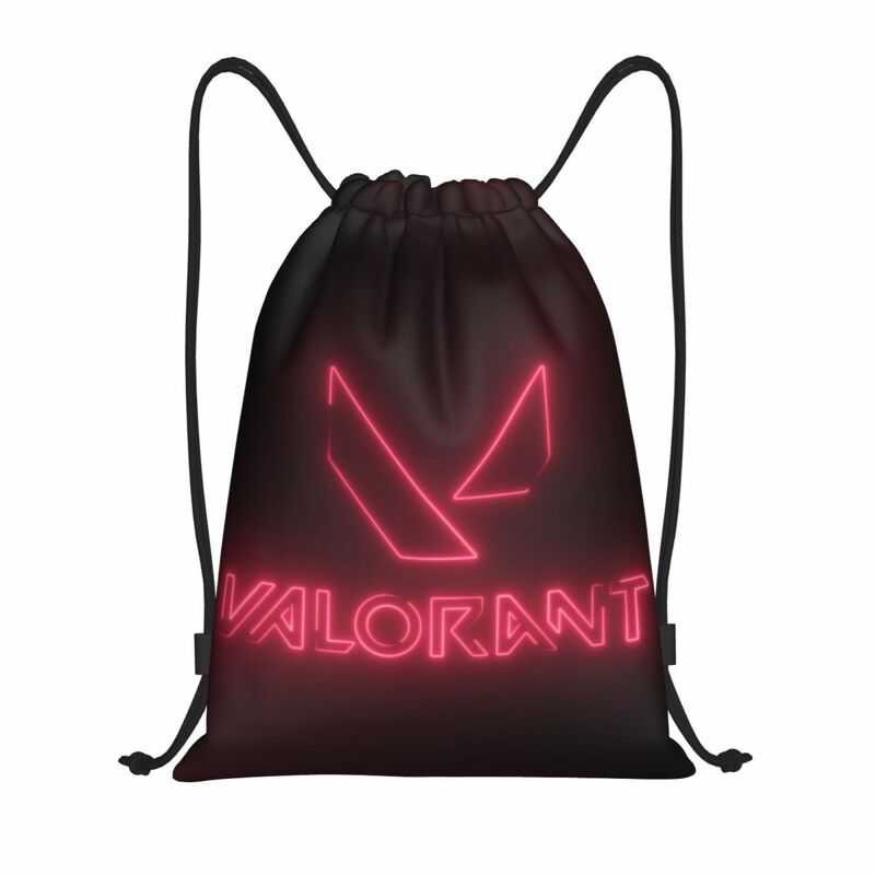 Valorant Game Drawstring Backpack Sports Gym Bag for Women Men Shopping Sackpack