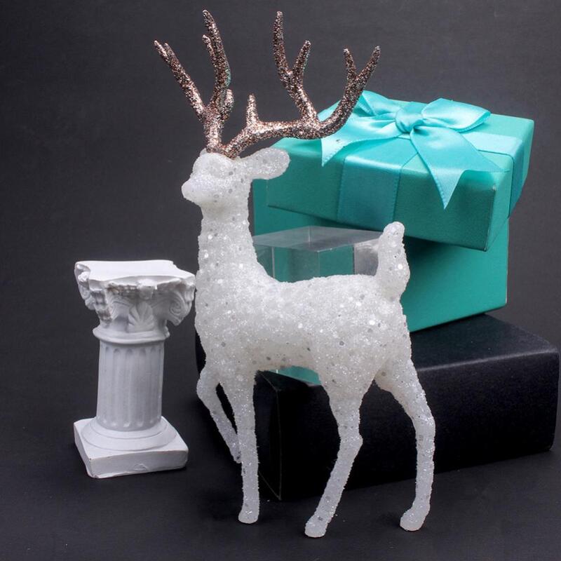 2/1 pz statua di cervo d'oro figurine di renne scultura di alce di plastica soggiorno casa di lusso decorazione natalizia ornamenti da tavolo