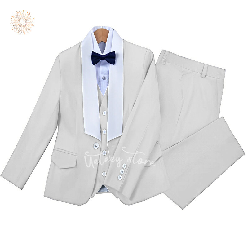 Kamizelka, spodnie, marynarka dla chłopców w wielu kolorach, 3-częściowa dopasowana odzież komplet garniturów na na imprezę bal ślubne