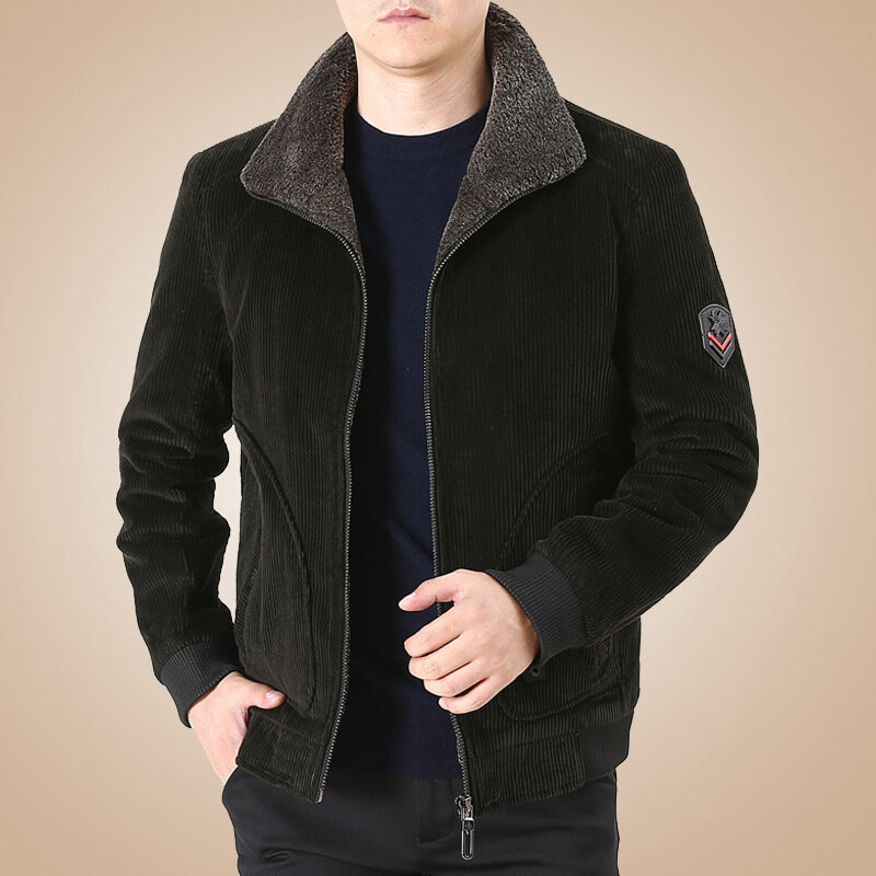 Новая мужская одежда, Вельветовая теплая Вельветовая хлопковая куртка, модная мужская Повседневная модная хлопковая одежда, мужская брендовая теплая куртка