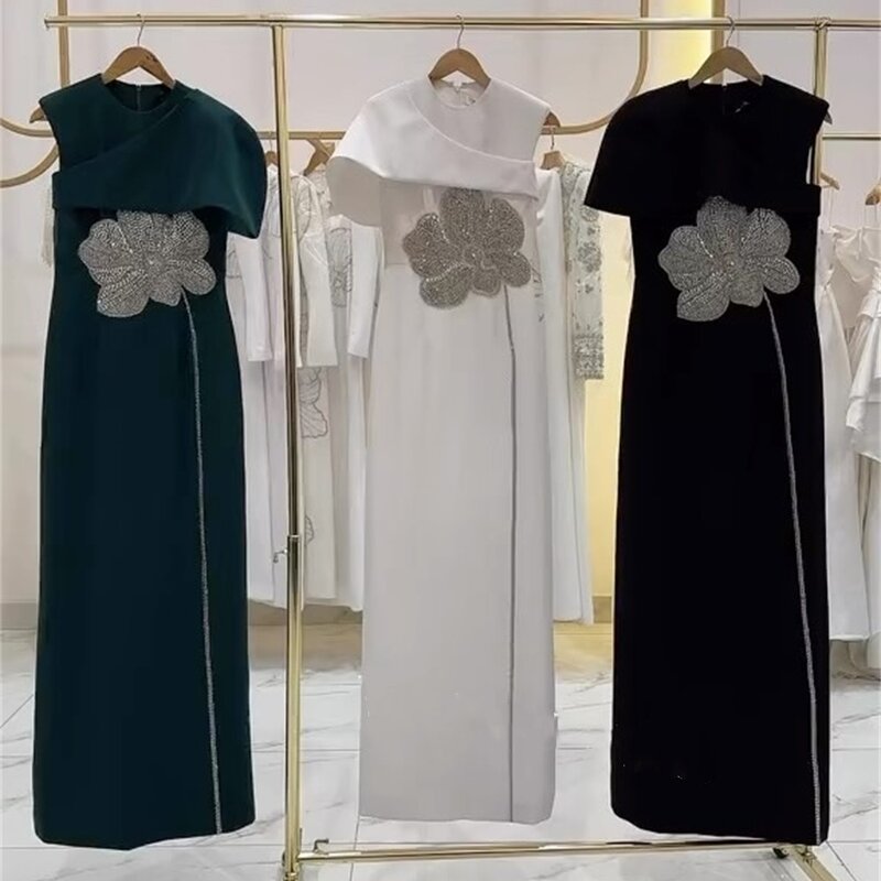 Prom Dress Evening Jersey Flower Homecoming Sheath One-shoulder Bespoke Occasion Gown Midi Dresses Saudi Arabia
