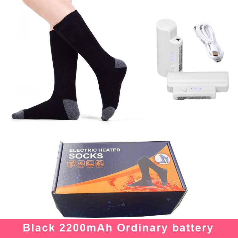 Зимние теплые носки с электрическим подогревом, с перезаряжаемой батареей 3,7 в, эластичные теплые носки для занятий спортом на открытом воздухе