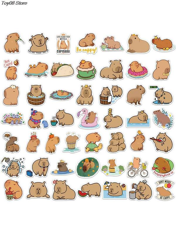 Juego de pegatinas de Capybara para portátil, guitarra, álbum de recortes y diarios, regalo para niños, niñas, adolescentes, fiesta de cumpleaños, 50 piezas, nuevo