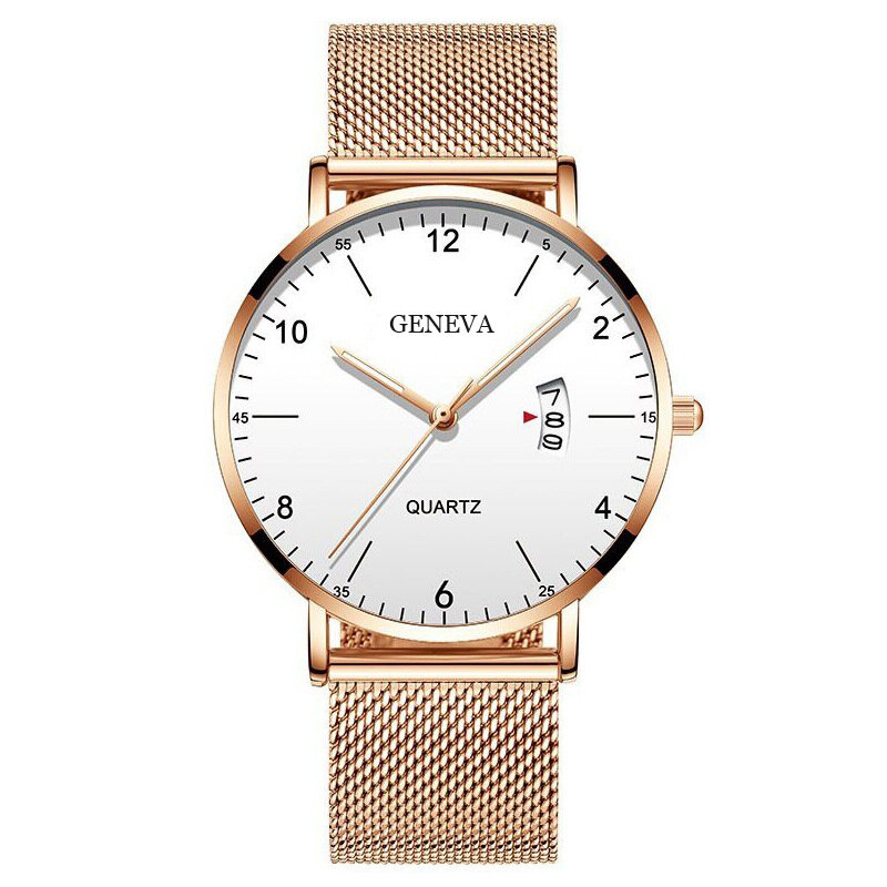 Men Watches 2024 Luxury Famous Brand Stainless Steel Mesh Calendar Watch Mens Quartz Watch Relogio Masculino Men Wristwatch