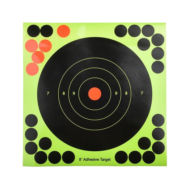 Papéis verdes florescentes para a prática do alvo, papel alvo, rifle de tiro, alta qualidade, brilho, 8x8 Polegada, acessórios, 50pcs