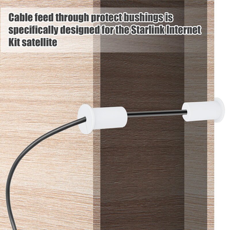 Kit de enrutamiento de cables de 2 piezas, arandelas de pared para Starlink, pasacables para Cable Starlink