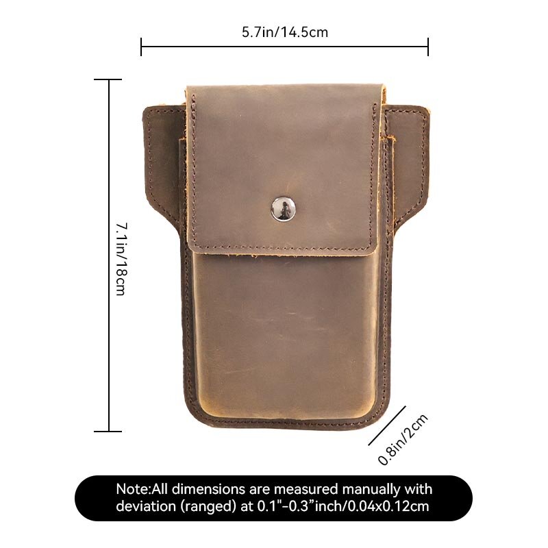 RIYAO-Sacs de taille rétro pour hommes, étui en poudre de téléphone en cuir véritable avec clip de ceinture pour téléphone portable, iPhone 14Pro, 13, Samsung S22, S21