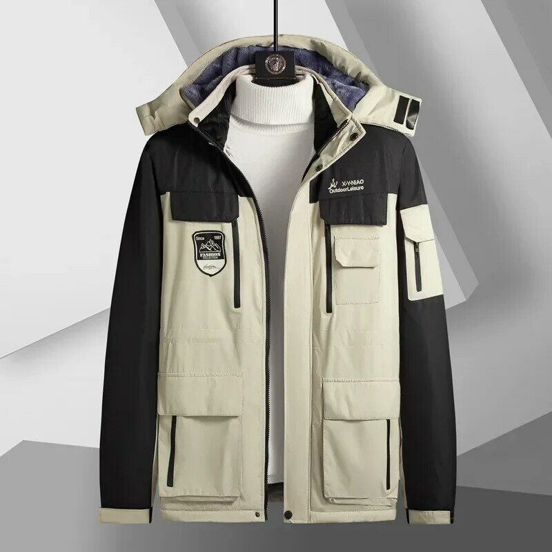 Новое поступление, модное супер большое зимнее мужское молодежное пальто для работы с плюшевой подзарядкой, размера плюс 7XL 8XL