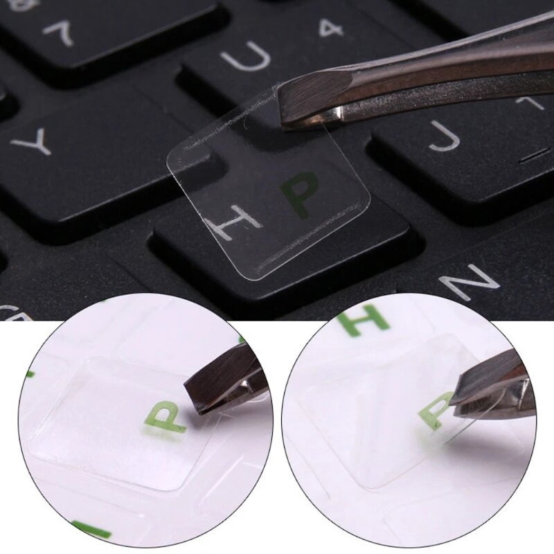 Adesivos teclado russo letras alfabeto laptop à prova d'água super duráveis ​​2 peças