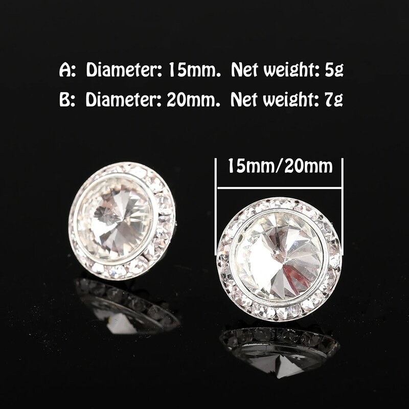 YCDZSWWL-pendientes clásicos de cristal para mujer, aretes elegantes con diamantes, clip para oreja, para boda, banquete, fiesta de baile