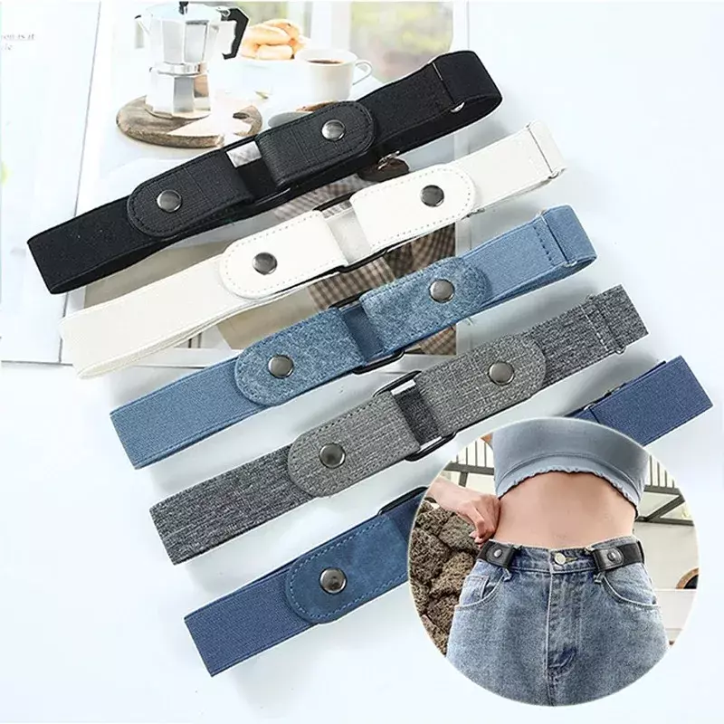 Adjustable Stretch Elastic Waist Band Invisible Belt Without Buckle for Women Men Jean Pants Dress No Buckle Easy To Wear