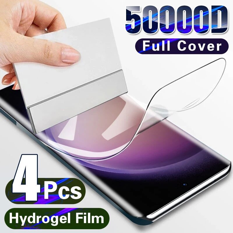 4 buah Film hidrogel untuk Samsung Galaxy S23 S20 S21 S22 S24 Plus Ultra FE Note 20 9 10 Plus A52S A53 A51 A50 A21S pelindung layar