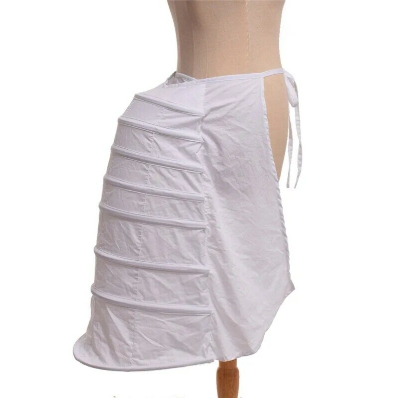 Белая юбка-подъюбник в викторианском стиле, Женская Нижняя юбка в клетку рококо, кринолин, белая короткая юбка-комбинация