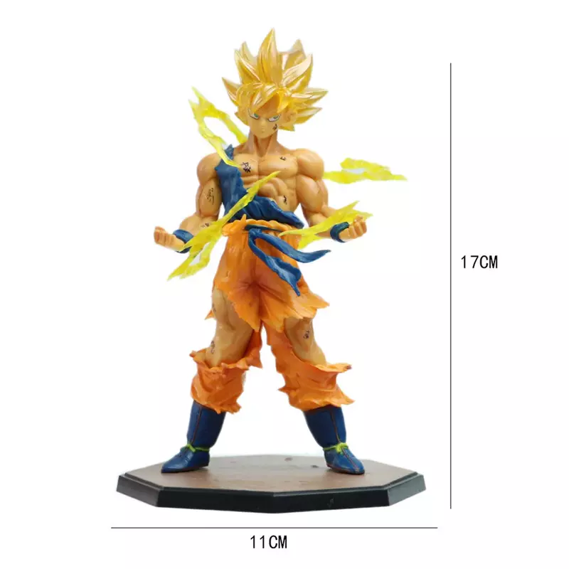 Figur Anime 16cm Son Goku Super Saiyan Anime Dragon Ball Goku DBZ figur aksi Model hadiah patung koleksi untuk anak-anak