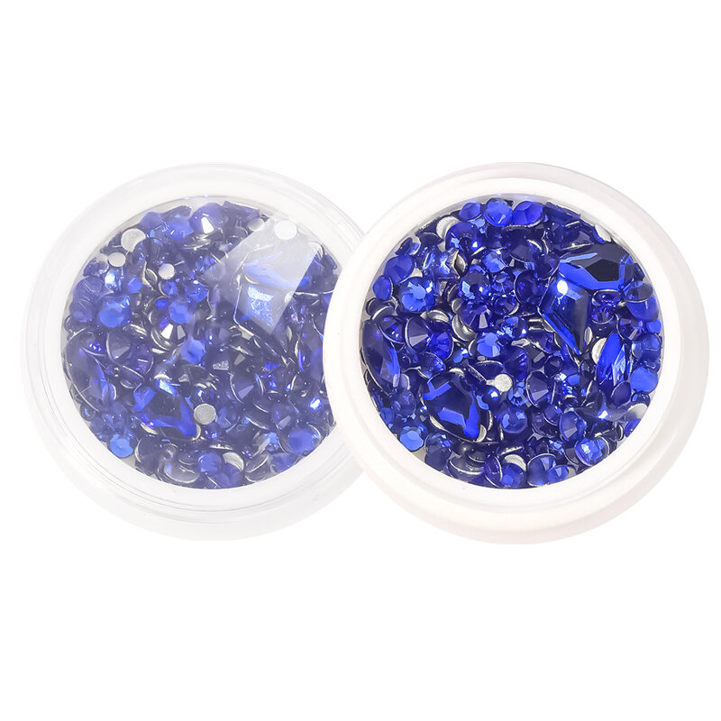 Dijes de cristal de diamantes de imitación para decoración de uñas, Gema de cristal, piedra plana, tamaño mixto, DIY
