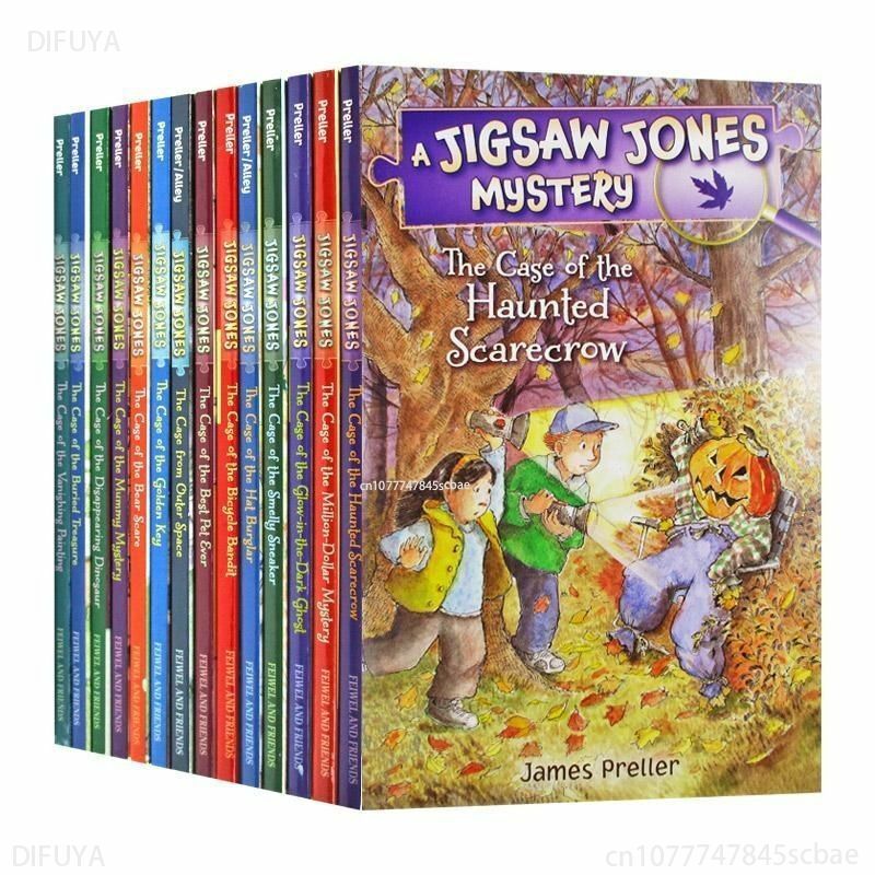 Little Detective Jigsaw English Story Books, Quebra-cabeça infantil, Conjunto de 14 volumes