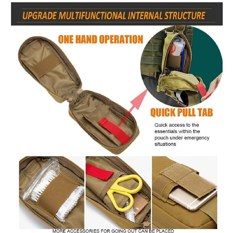 Tas kantong perlengkapan pertolongan pertama taktis EMT dengan gunting turniket perban untuk tempur Trauma darurat