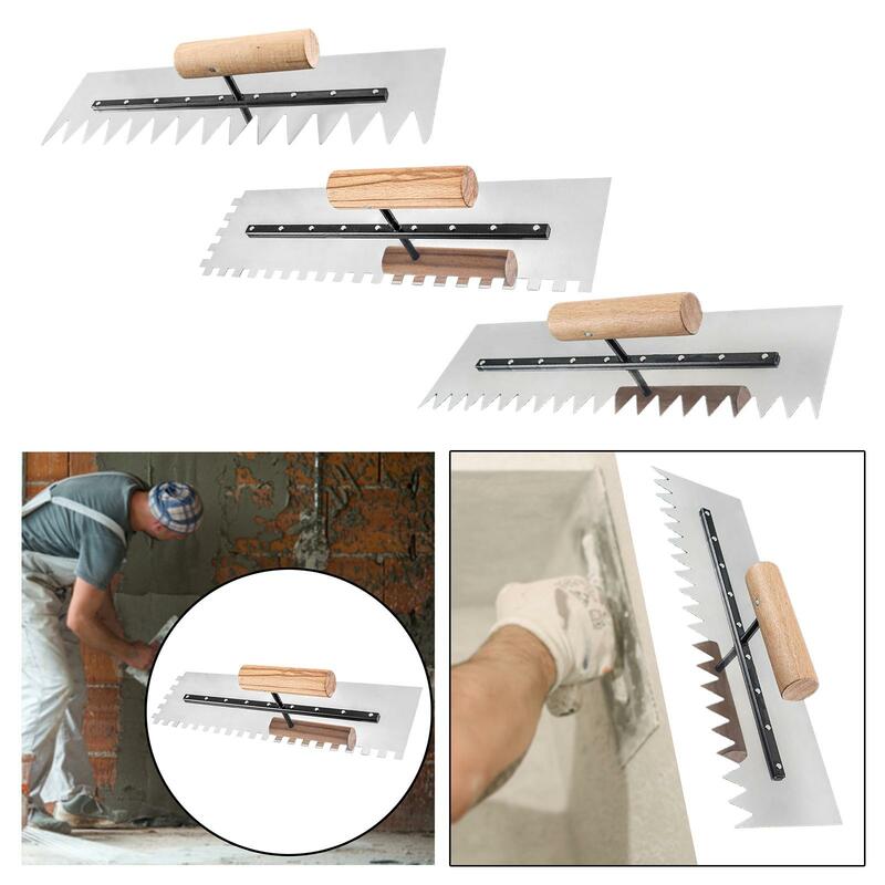 Alat konstruksi plesteran sekop dengan gigi mengisi alat pelepas kertas dinding pengisi cat pengikis untuk dekorasi dan ubin