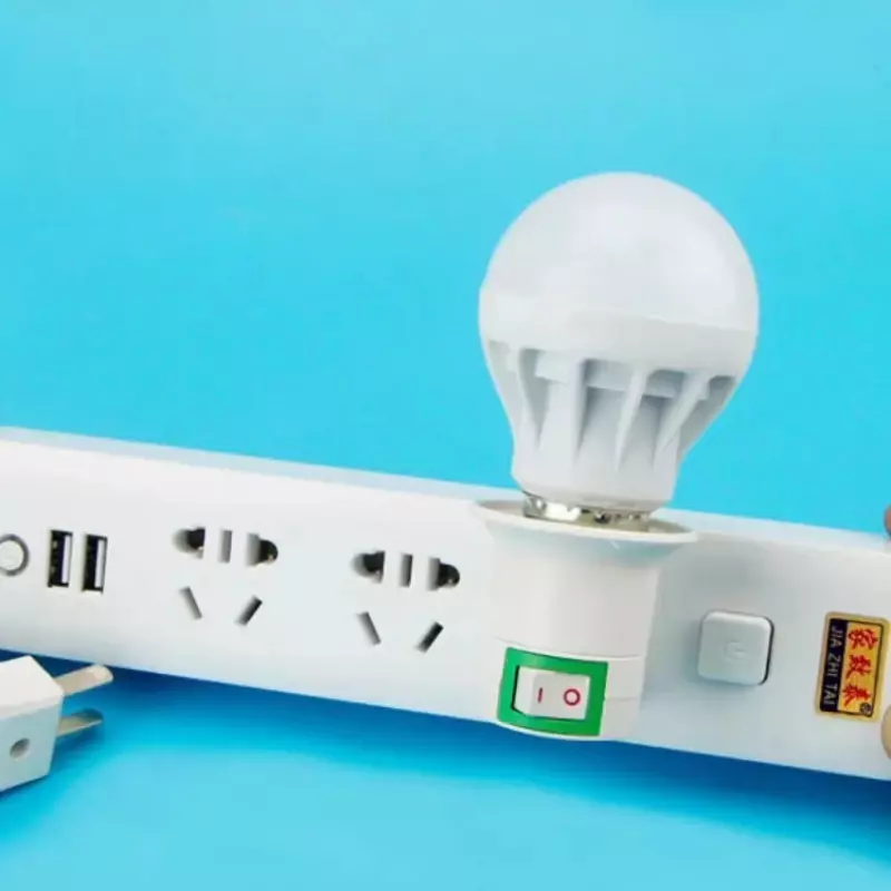 Base d'ampoule LED avec interrupteur, douille à vis domestique, support de lampe blanc, tête de lampe étanche