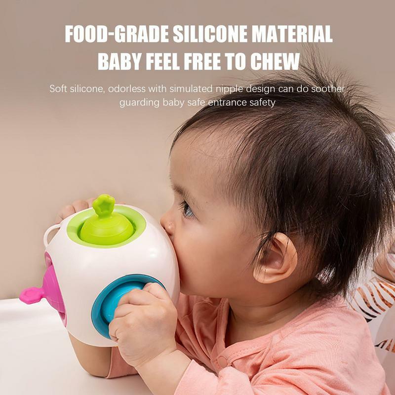 Sonajeros colgantes de silicona de grado alimenticio para bebés, juguetes suaves para niños, juguete de aprendizaje suave para recién nacidos, regalo de cumpleaños