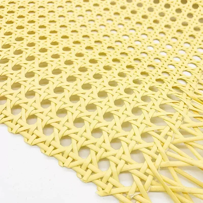 Amarelo Café Cor Primária Vinil Cane Webbing Wicker Grade Rattan Roll Weaving Material para Cadeira Gabinete Móveis Decoração Quente