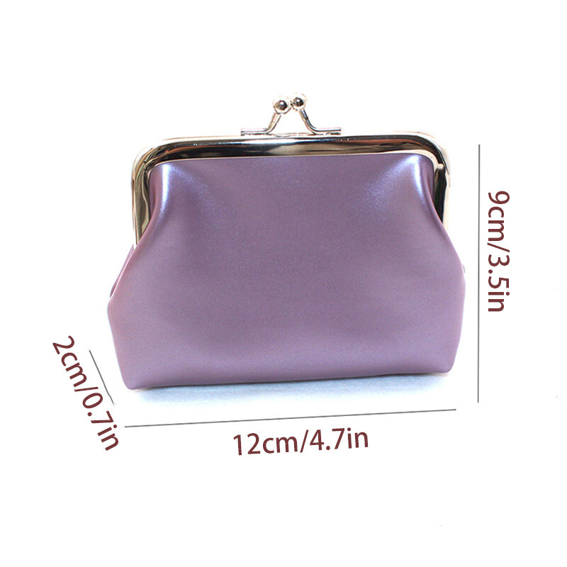 Portamonete da donna portamonete a doppio strato Color caramella portamonete per ragazze semplice portafoglio con fibbia in PU borsa tascabile portatile per rossetto