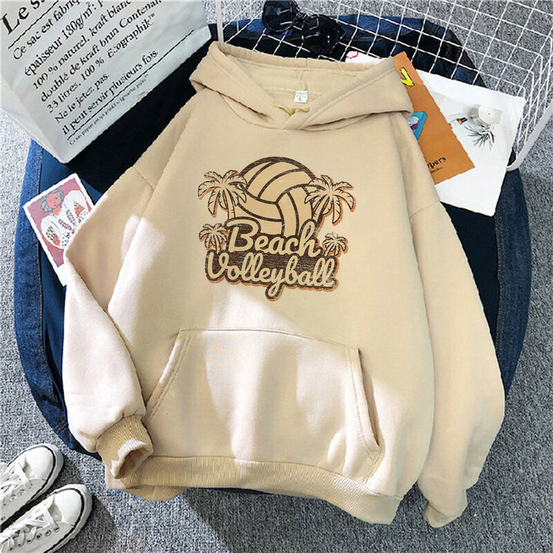 Hoodies de voleibol vintage para mulheres, pulôver polar, camisola dos anos 90, roupas engraçadas, inverno