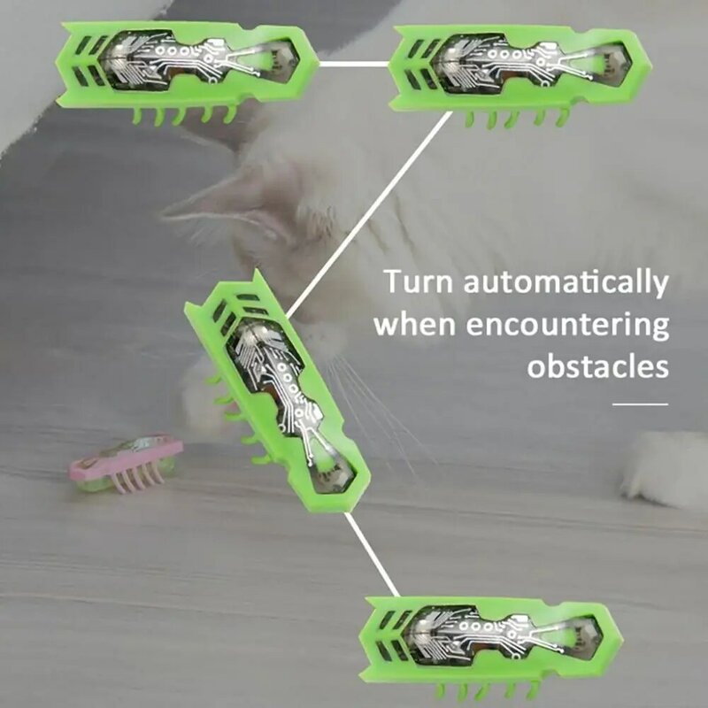 Mainan bermain kucing lucu mainan elektrik anak anjing kucing mainan interaktif plastik Bug anjing penggoda menarik perlengkapan latihan produk hewan peliharaan