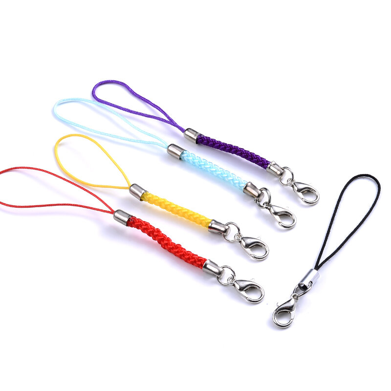 50Pcs DIY Nylon Material  Lobster Clasp Rope Mobile Phone Strap Keychain Keyring Bag Pendant Accessories Making Jewelery Gift