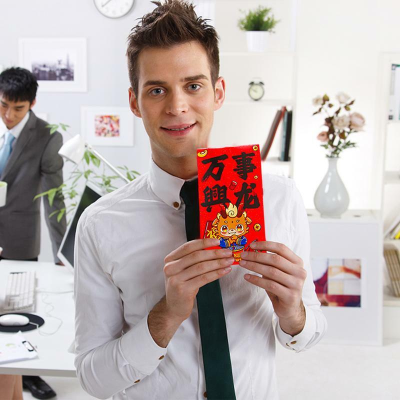 Buste rosse Lucky Money Pocket per l'anno del drago 2024 capodanno cinese Lucky Money buste 6 stili Dragon Red buste