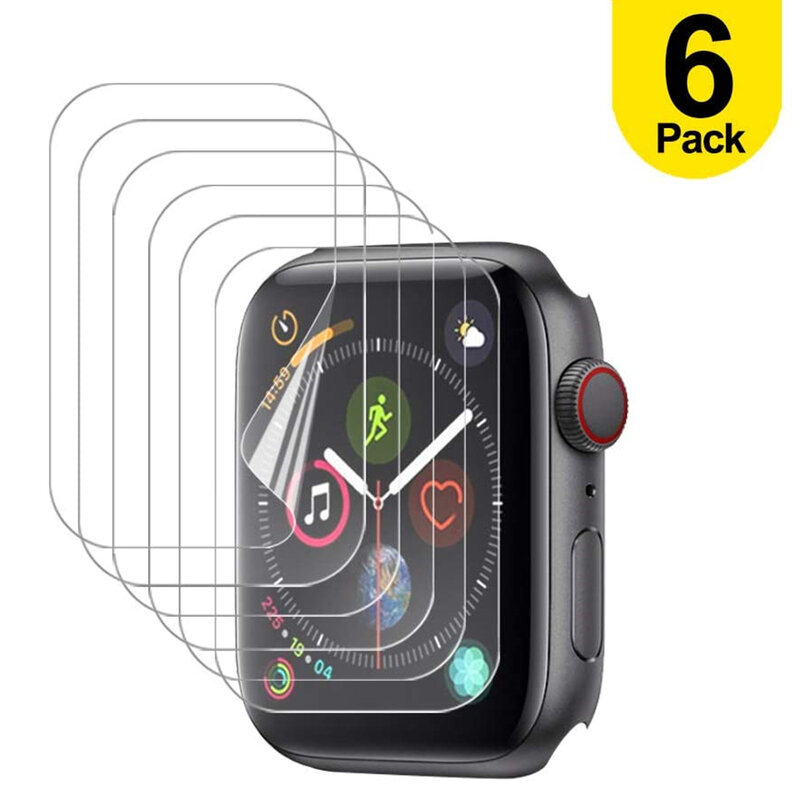 Protecteur d'écran pour Apple Watch 8 7 6 SE 5, 6 paquets, 40mm, 44mm, 45mm, boîtier convivial, sans bulles, HD clair, iWatch 3 TPU, film flexible