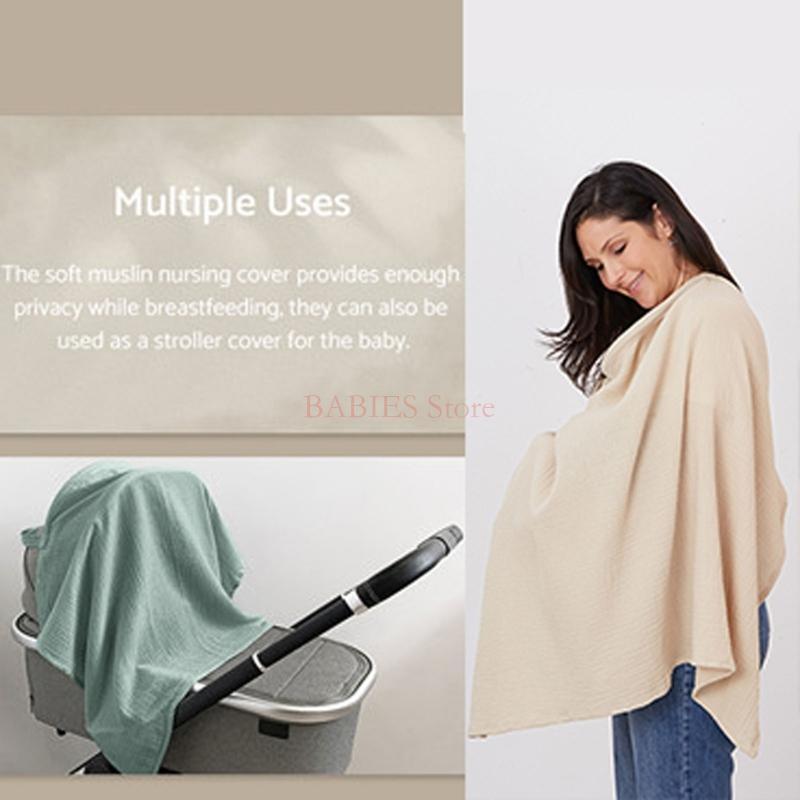 Lightweight Nursing Cover for Breastfeeding Cotton Nursing Apron 2 Layers Blanket Lightweight Nursing for Mom & Baby