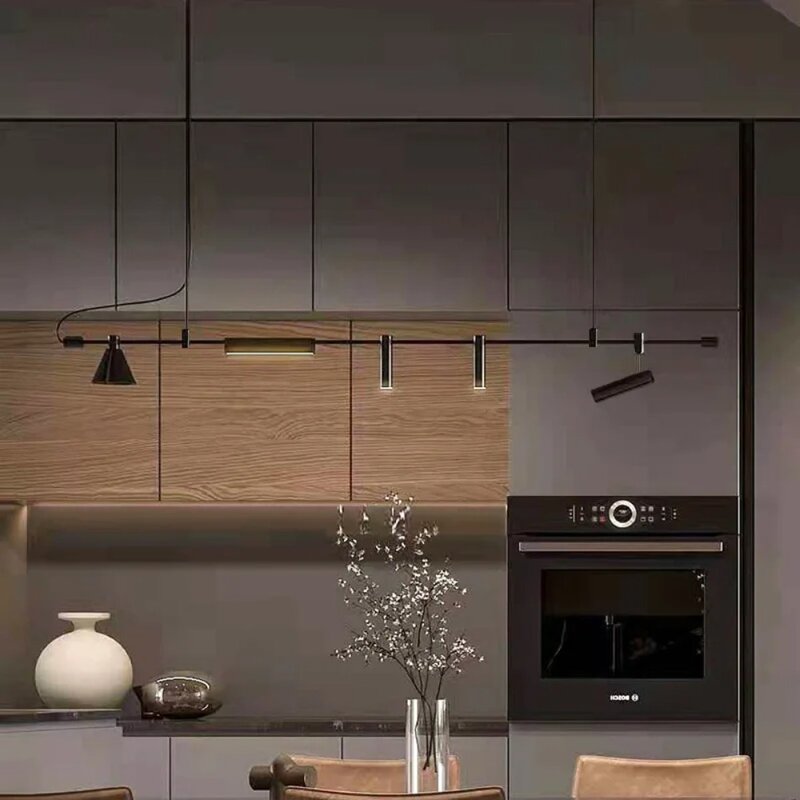 Nordic Designer Led Chandelier Spot Light Black for Table Dining Kitchen Bar Pendant Lamp Home Decor Lighting Suspension Fixture