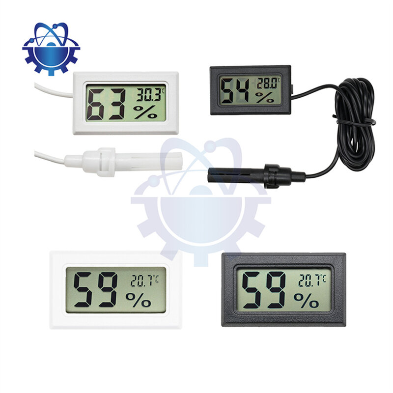 Mini Digital LCD Inoor Thermometer Hygrometer Meter Dengan Sensor Meter Humidity Probe Agar Air Untuk Instrumen Akuarium Gauge