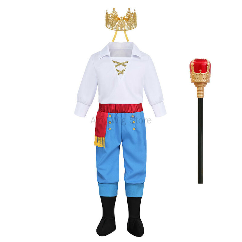 Boys Halloween Prince Costume Kids Anime Prince Role Playing King Costume Outfits Kids Carnival Party Birthday Set