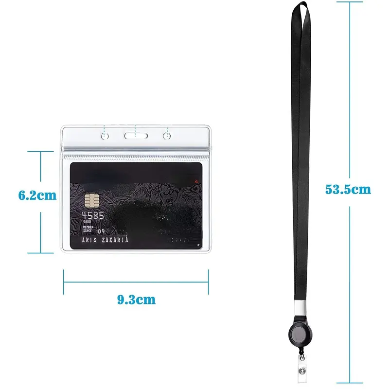 Intrekbare Badge Reel Neck Strap Lanyard Met Card Cover Voor Id-kaart Cellphone Sleutel Werknemer Personeel Werkkaart Badge touw Riem