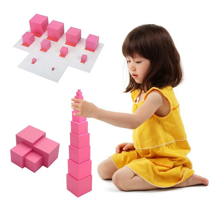 Torre rosa profesional Montessori, juguete de cubo, aprendizaje temprano, preescolar, juguetes educativos, navidad