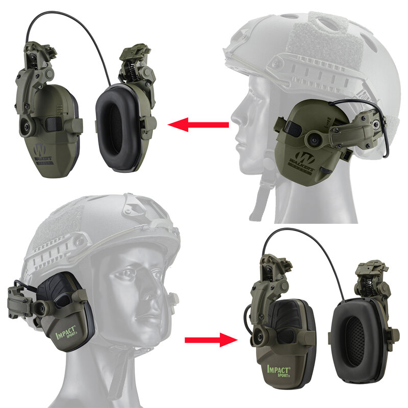 DulShooting-Cache-oreilles antibruit pour casque militaire, casque de coque, protecteur d'oreille de chasse