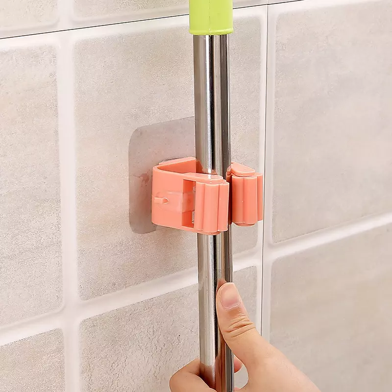Mop Rack de parede para banheiro Suporte de vassoura Organizador de prateleira Cabide de gancho Atrás das Portas, Em paredes, Ferramenta de armazenamento de cozinha